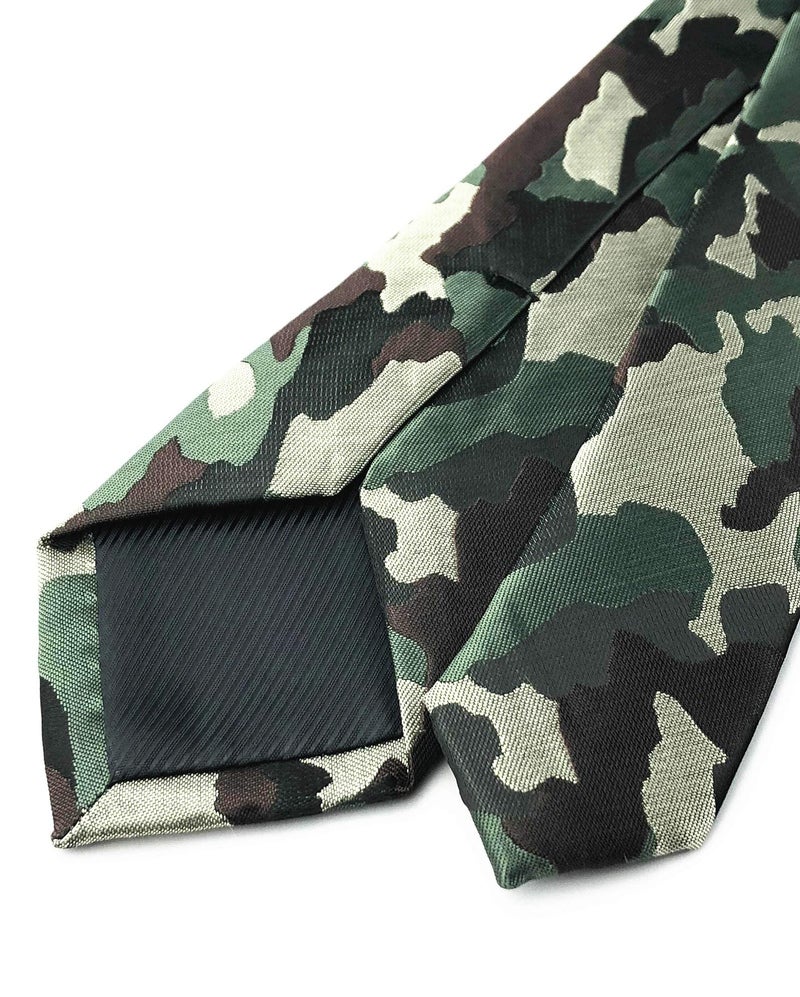 Ctskyte Slim Silk Necktie for Men Woven Jacquard Patterned Business Wedding Skinny Ties (Camouflage, One Size) - Image 4